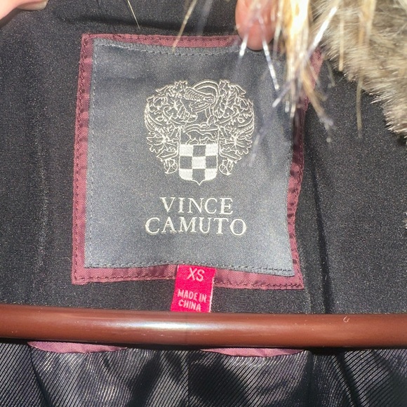 Vince Camuto Black Puffer Coat with Fur Hood - Picture 4 of 8